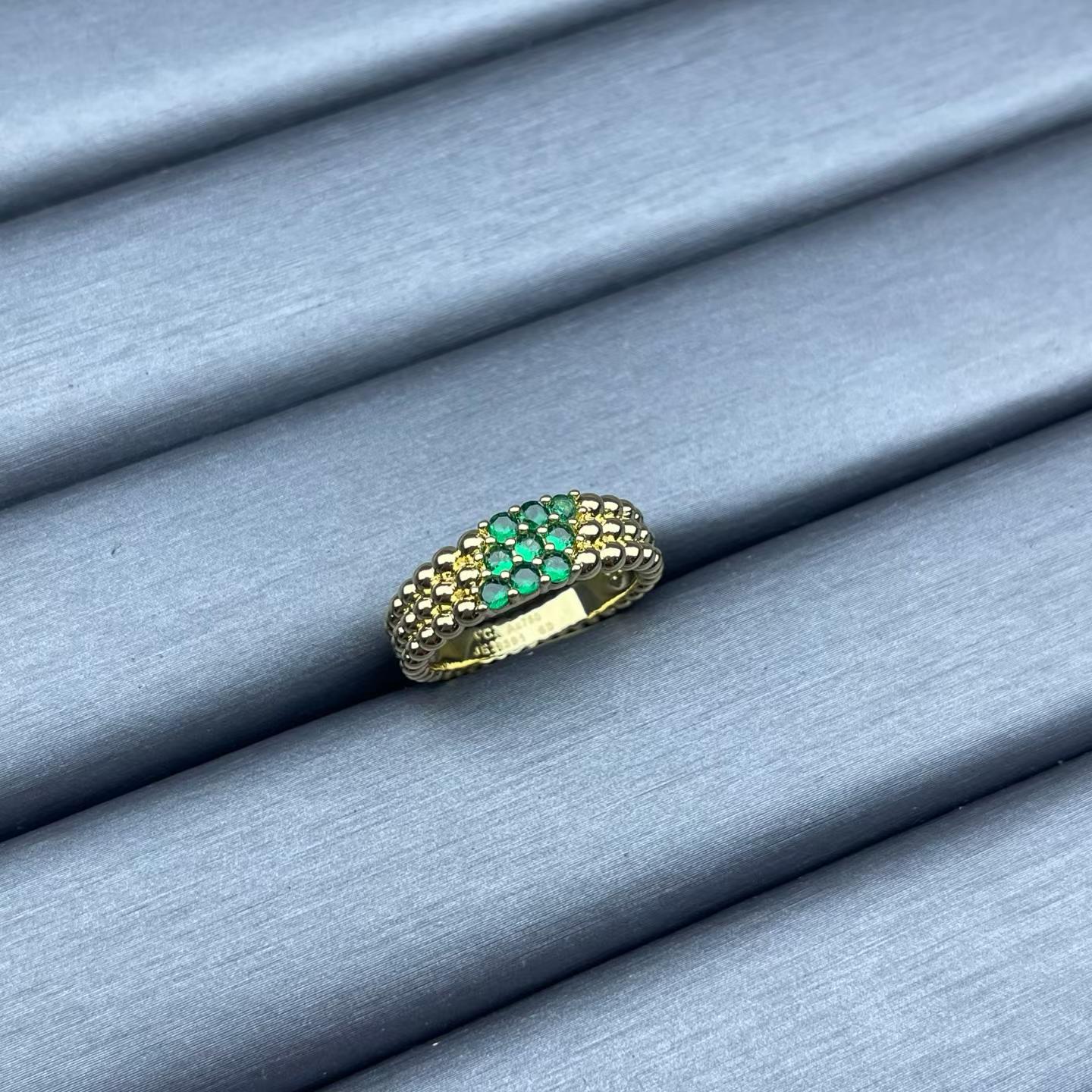 [Polaidi Jewelry]NARROW BEADED RING WITH DIAMONDS