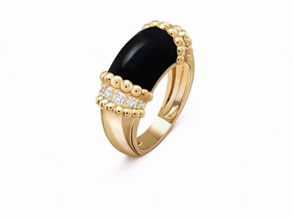 [：Polaidi Jewelry]PERLEE COLLECTION 18K YELLOW GOLD MALACHITE DIAMOND RING