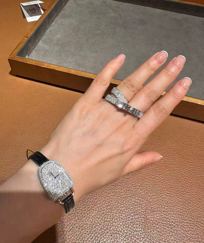 [：Polaidi Jewelry]NEW STYLE FULL CIRCLE DOUBLE DIAMOND RING
