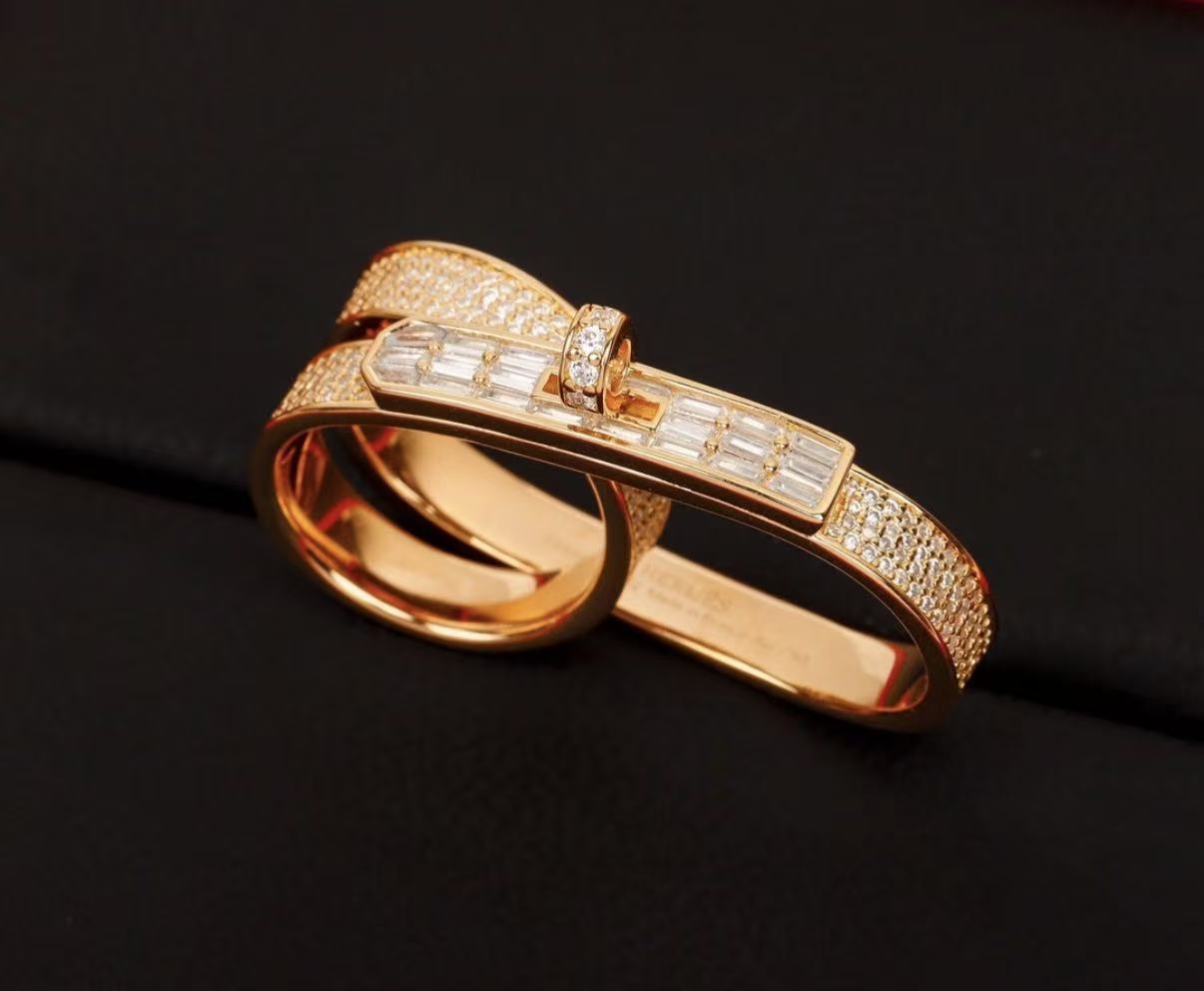 [：Polaidi Jewelry]NEW STYLE FULL CIRCLE DOUBLE DIAMOND RING