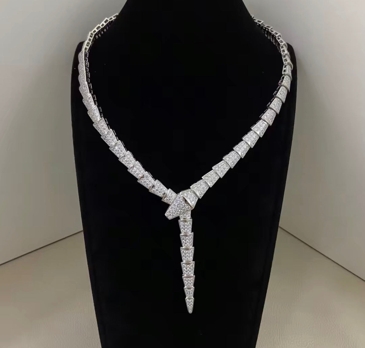 [Polaidi Jewelry]SERPENTI NECKLACE SILVER DIAMOND （Coarse width）