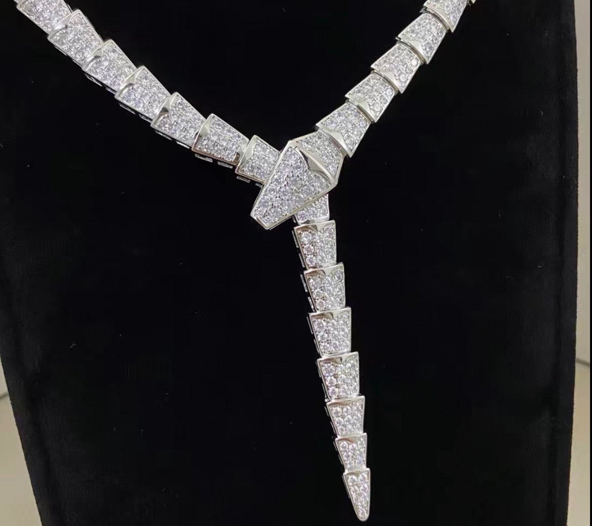 [Polaidi Jewelry]SERPENTI NECKLACE SILVER DIAMOND （Coarse width）