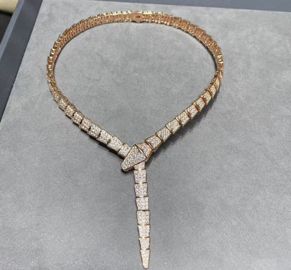 [Polaidi Jewelry]SERPENTI NECKLACE SILVER DIAMOND （Coarse width）