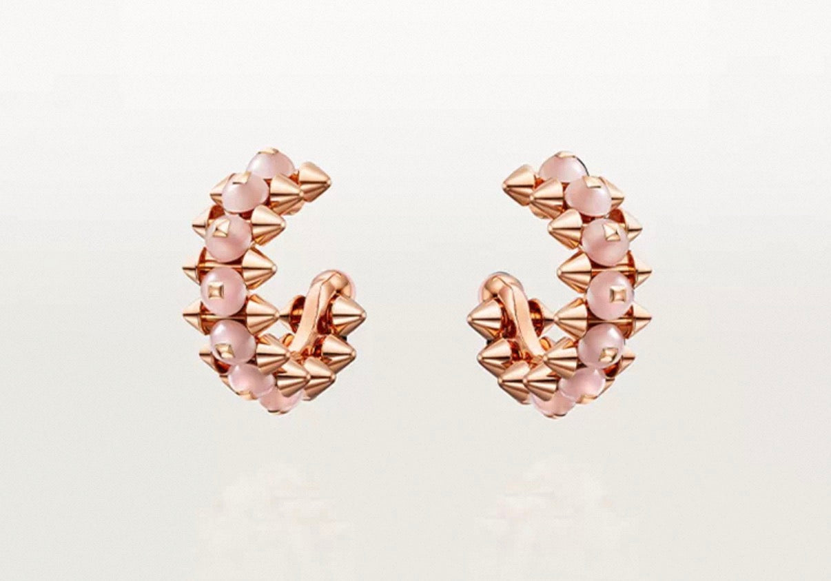[Polaidi Jewelry]CLASH COLLECTION AGATE CHALCEDONY STUD EARRINGS