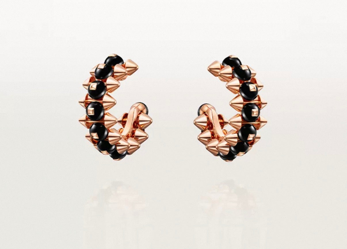 [Polaidi Jewelry]CLASH COLLECTION AGATE CHALCEDONY STUD EARRINGS