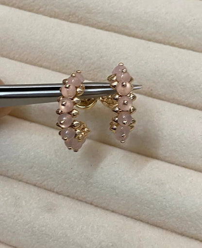[Polaidi Jewelry]CLASH COLLECTION AGATE CHALCEDONY STUD EARRINGS