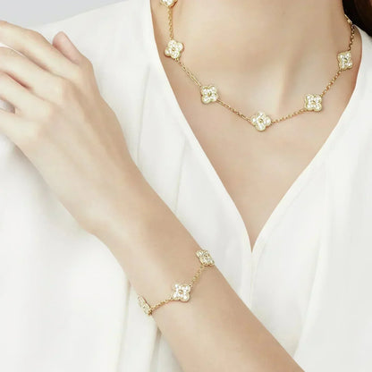 [Polaidi Jewelry] CLOVER 5 MOTIF FULL DIAMOND BRACELET COLLECTION