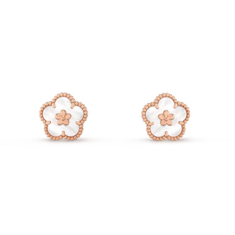 [：Polaidi Jewelry]LUCKY PINK GOLD WHITE MOP EARRINGS