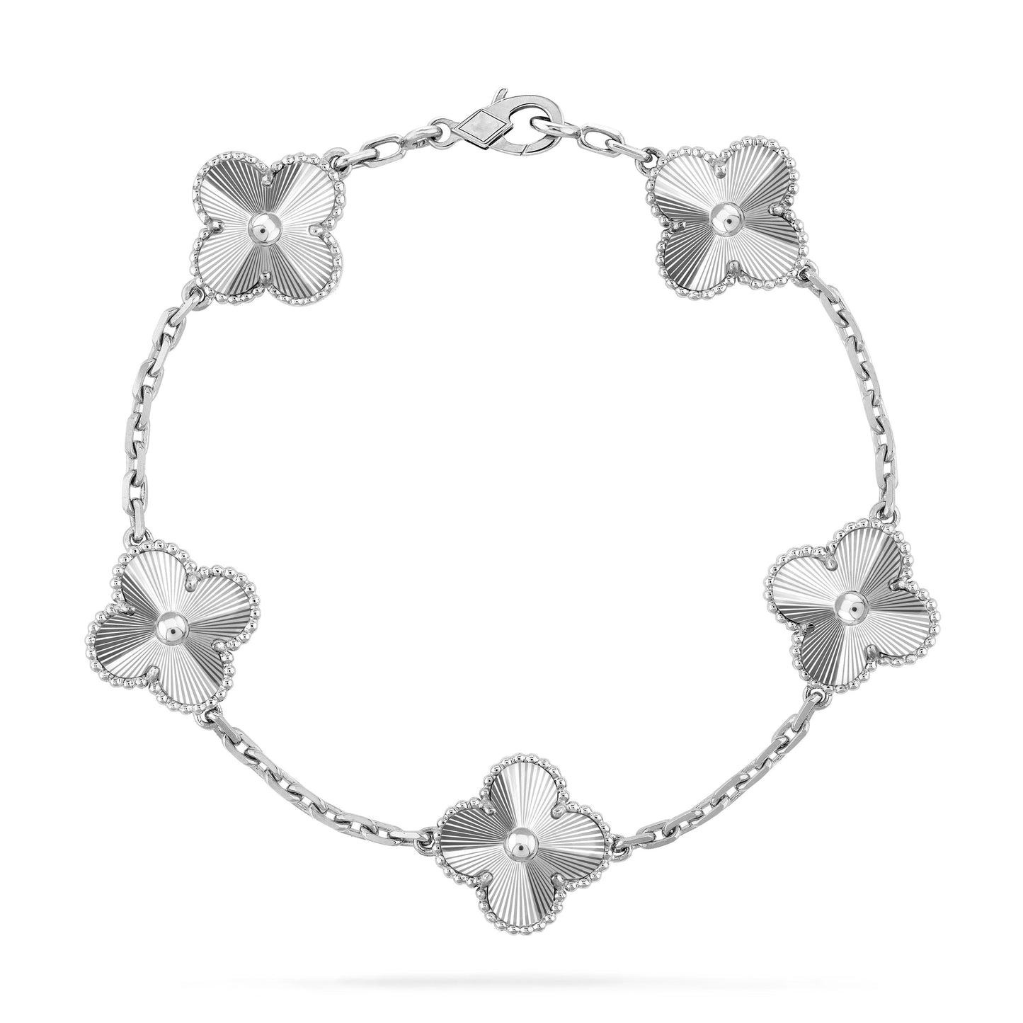 [：Polaidi Jewelry]クローバー シルバー 5モチーフ ブレスレット