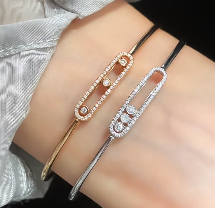 [Polaidi Jewelry]Move Pavé Diamond Bangle Bracelet M