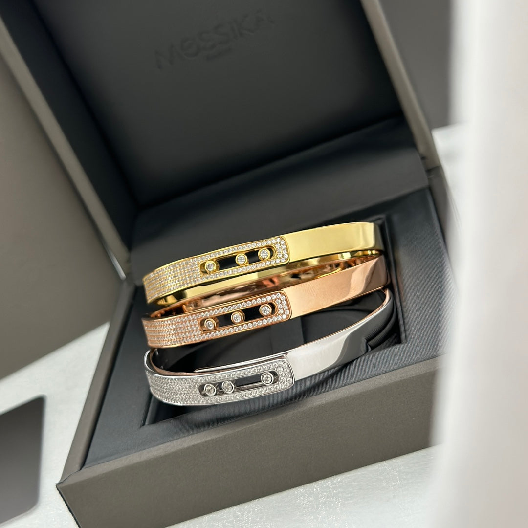 [Polaidi Jewelry]Move Noa Rose Gold Pavé Diamond Bangle Bracelet