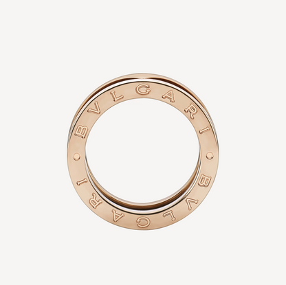 [Polaidi Jewelry]ZERO 1 TWO-BAND LOOPS AND BLACK CERAMIC PINK GOLD RING