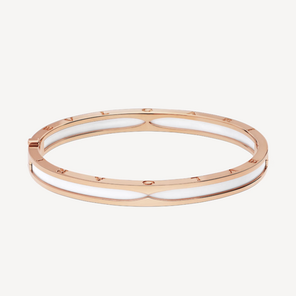 [Polaidi Jewelry]ZERO 1 PINK GOLD WITH WHITE CERAMIC BRACELET