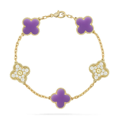 [Polaidi Jewelry]CLOVER 5 MOTIF LIGHT PURPLE BRACELET COLLECTION