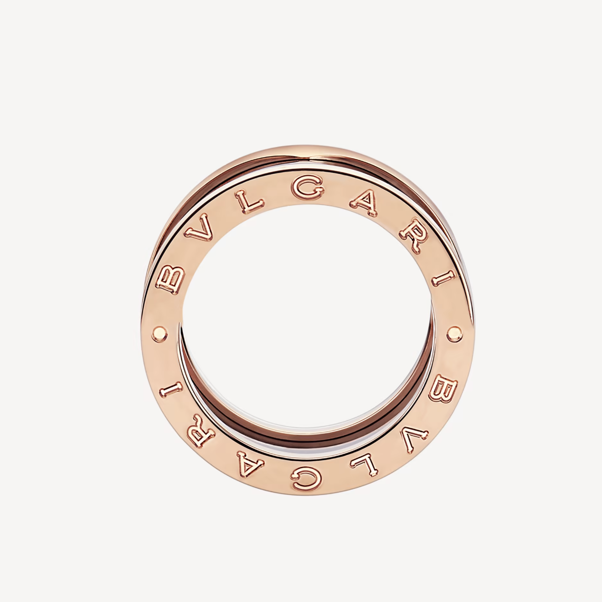 [Polaidi Jewelry]ZERO 1 FOUR-BAND LOOPS AND BLACK CERAMIC SPIRAL PINK GOLD RING