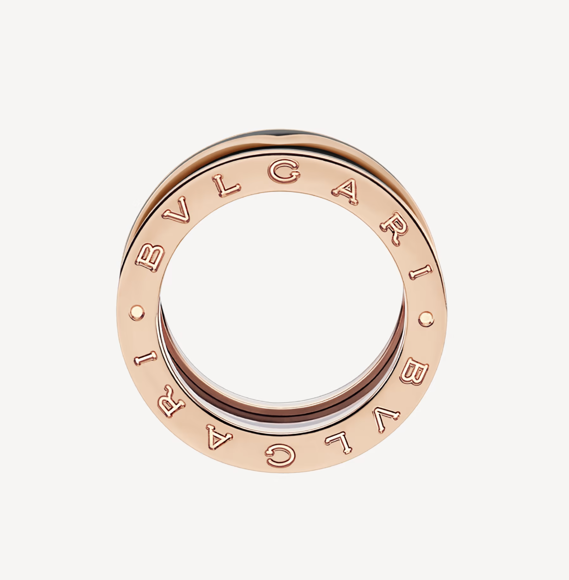 [Polaidi Jewelry]ZERO 1 TWO-BAND WITH MATTE BLACK CERAMIC PINK GOLD RING