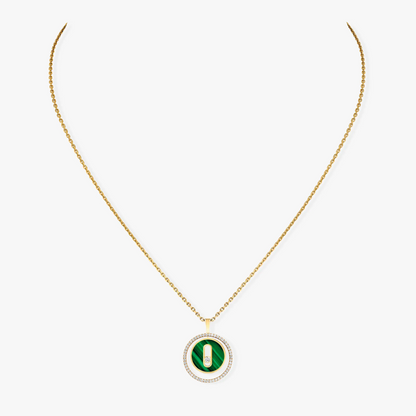 [Polaidi Jewelry]LUCKY MOVE 1 DIAMOND MALACHITE GOLD DIAMOND NECKLACE