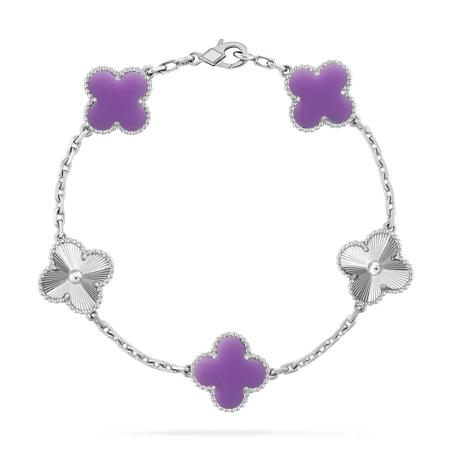 [Polaidi Jewelry]CLOVER 5 MOTIF LIGHT PURPLE BRACELET COLLECTION