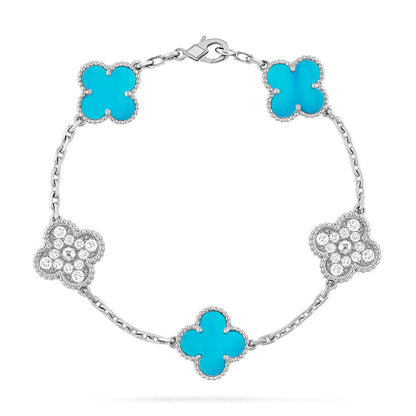 [Polaidi Jewelry] CLOVER 5 MOTIF TURQUOISE BRACELET COLLECTION