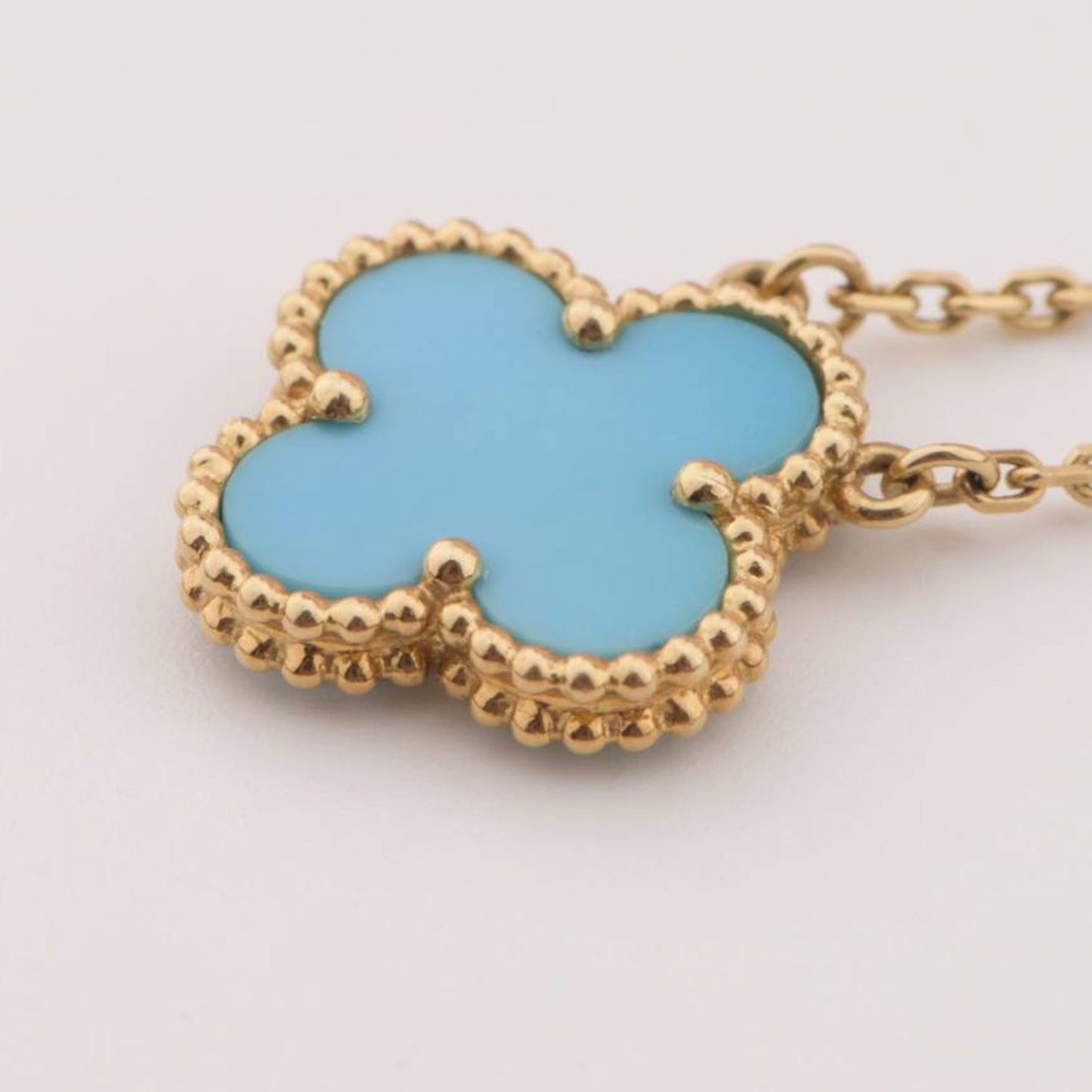 [：Polaidi Jewelry]CLOVER 15MM VINTAGE TURQUOISE NECKLACE