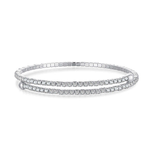 [Polaidi Jewelry]Row of Diamonds Round Fashion Bracelet