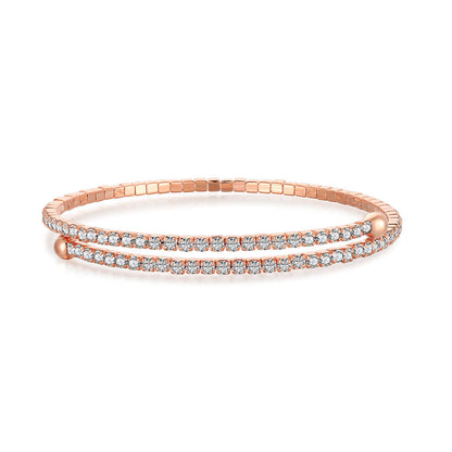 [Polaidi Jewelry]Row of Diamonds Round Fashion Bracelet