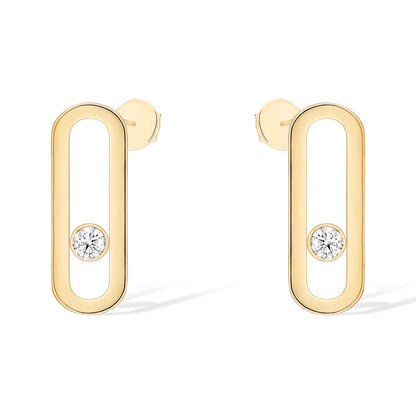[Polaidi Jewelry]MOVE UNO SMALL 1 DIAMOND EARRINGS