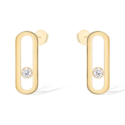 [Polaidi Jewelry]MOVE UNO SMALL 1 DIAMOND EARRINGS