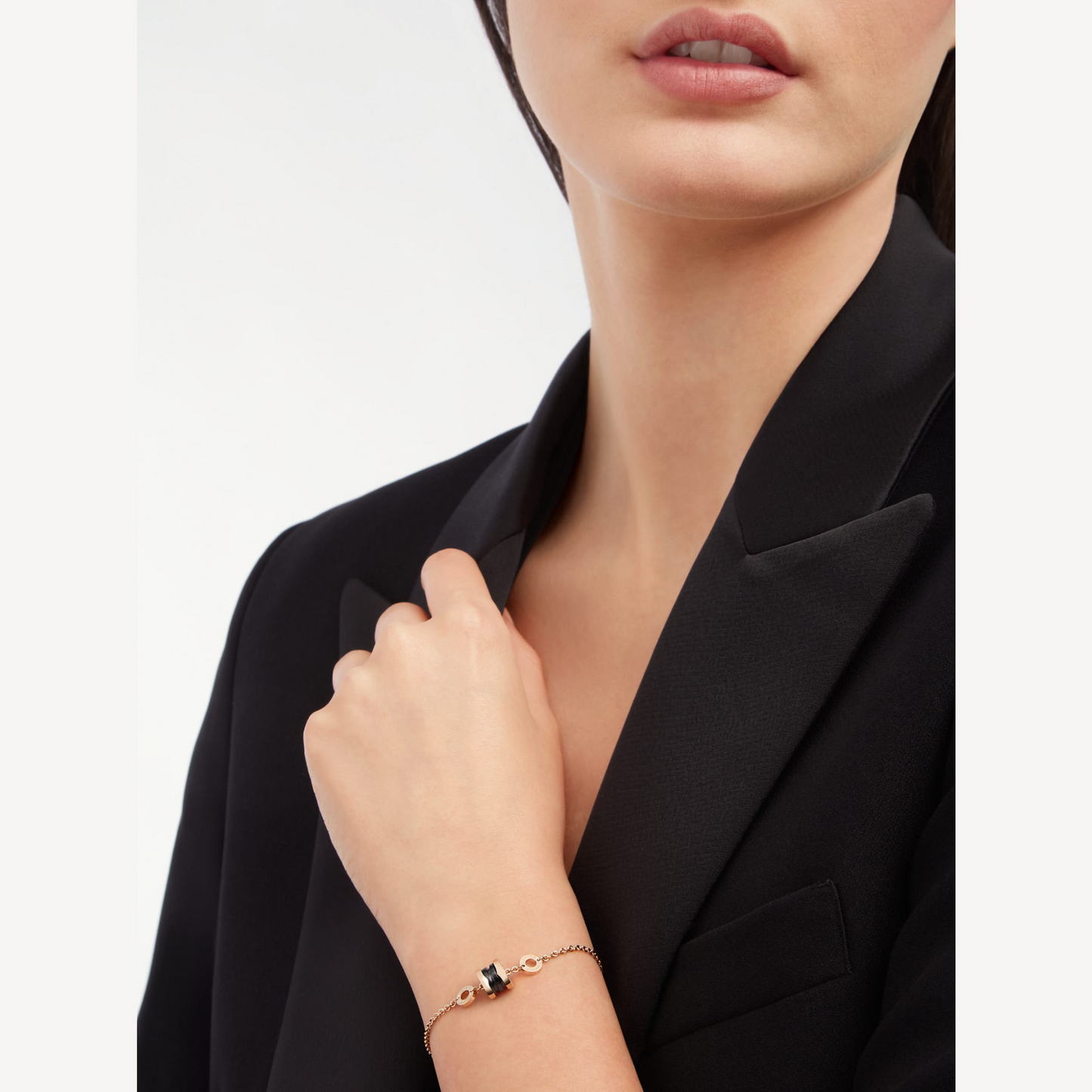 [Polaidi Jewelry]ZERO 1 SOFT PINK GOLD AND BLACK CERAMIC BRACELET