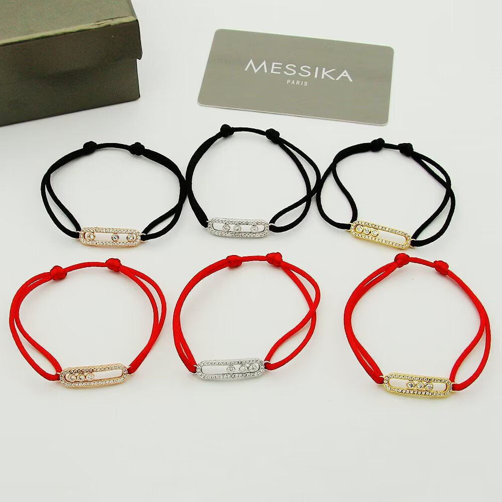 [Polaidi Jewelry]Messika Care(s) pink cord pav¨¦ bracelet