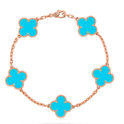 [Polaidi Jewelry] CLOVER 5 MOTIF TURQUOISE BRACELET COLLECTION