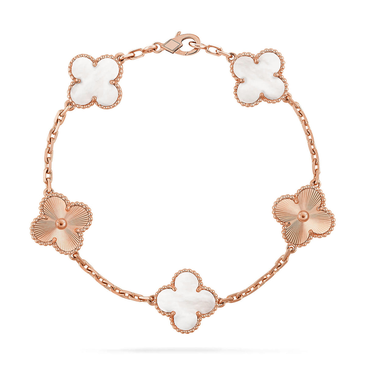 [Polaidi Jewelry]CLOVER WHITE PEARL MOP 5 MOTIF BRACELET COLLECTION