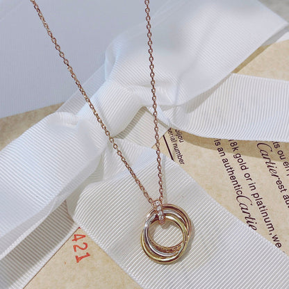 [Polaidi Jewelry]TRINITY NECKLACE GOLD  DIAMONDS