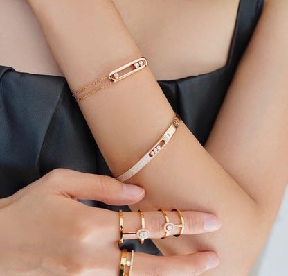 [Polaidi Jewelry]Move Noa Rose Gold Pavé Diamond Bangle Bracelet