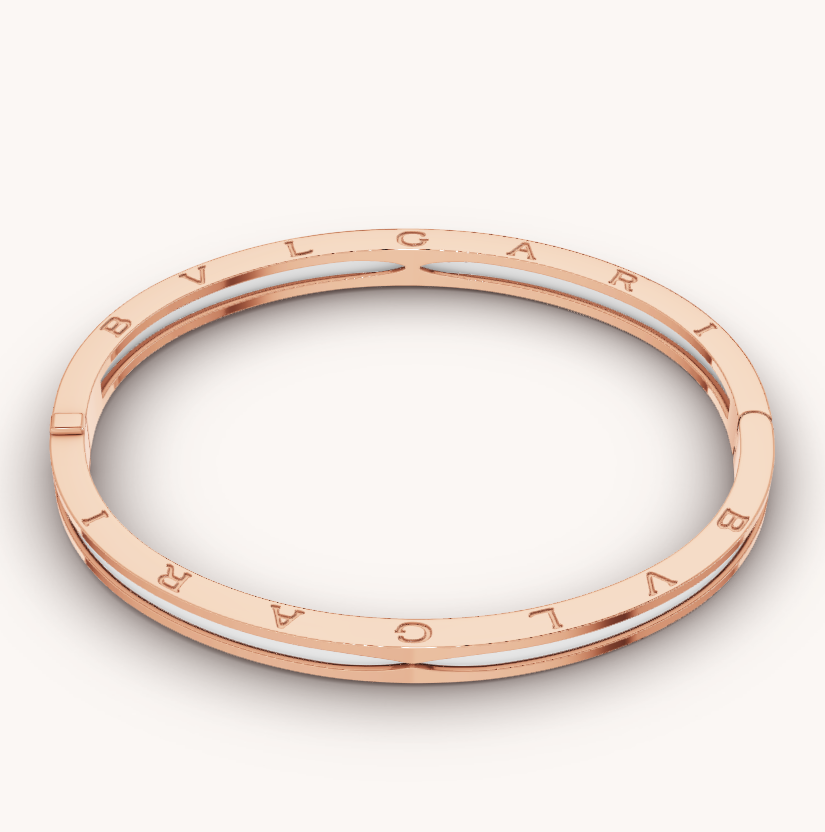 [Polaidi Jewelry]ZERO 1 PINK GOLD WITH WHITE CERAMIC BRACELET