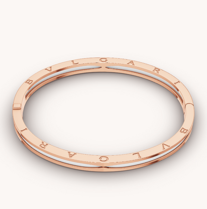 [Polaidi Jewelry]ZERO 1 PINK GOLD WITH WHITE CERAMIC BRACELET