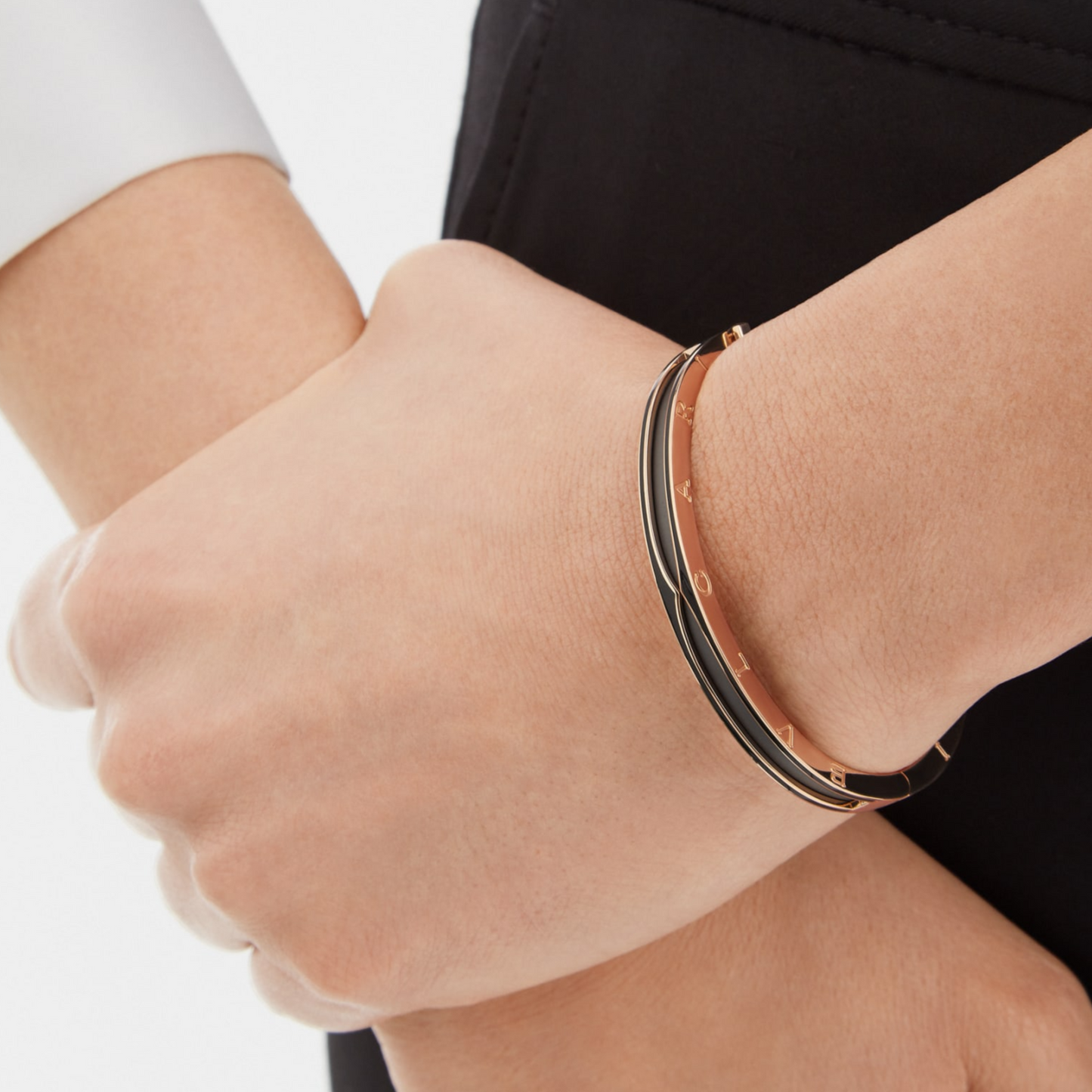 [Polaidi Jewelry]ZERO 1 PINK GOLD WITH MATTE BLACK CERAMIC BRACELET