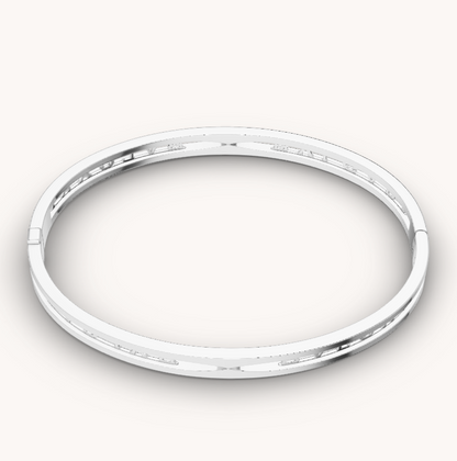 [Polaidi Jewelry]ZERO 1 SPIRAL LOGO SILVER BRACELET