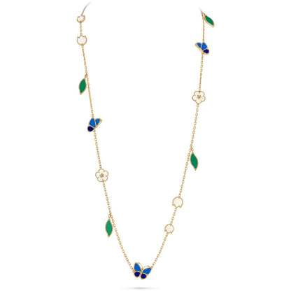 [Polaidi Jewelry]LUCKY SPRING BUTTERFLY 15 FLOWER NECKLACE