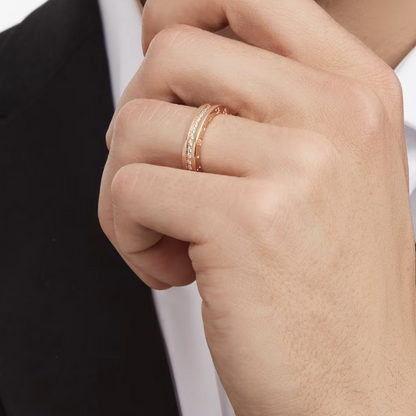 [Polaidi Jewelry]ZERO 1 ONE-BAND PAVED DIAMONDS ON THE SPIRAL RING