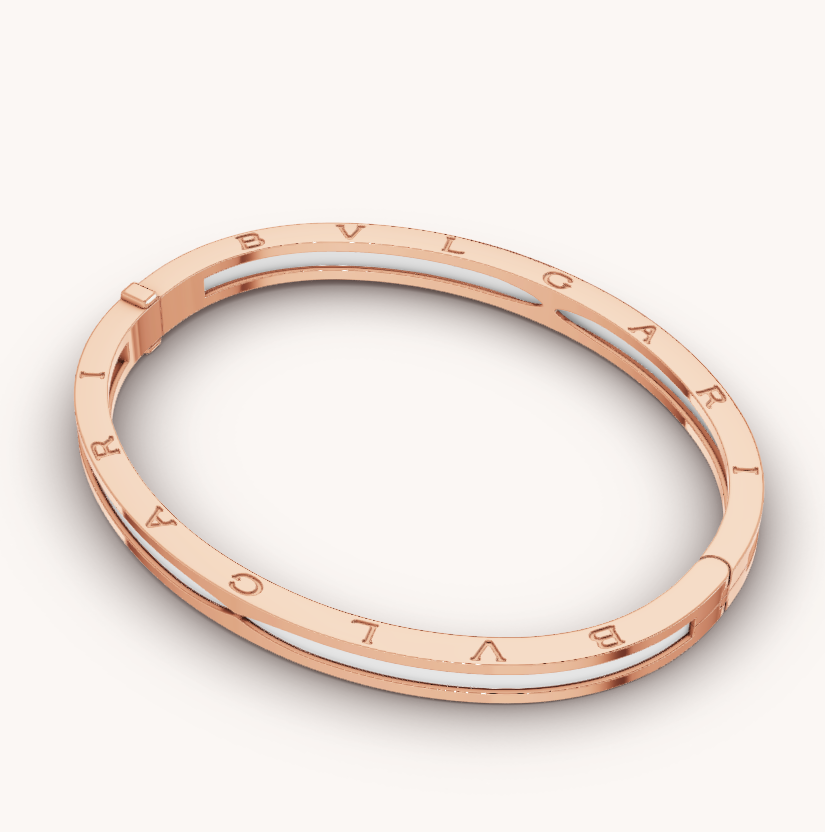 [Polaidi Jewelry]ZERO 1 PINK GOLD WITH WHITE CERAMIC BRACELET