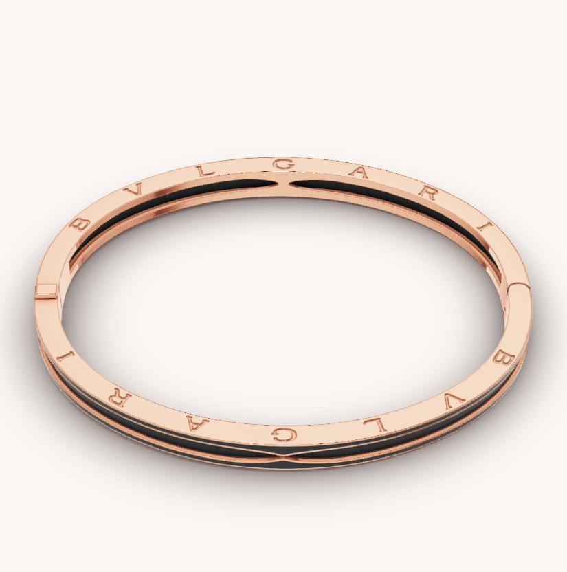 [Polaidi Jewelry]ZERO 1 PINK GOLD WITH MATTE BLACK CERAMIC BRACELET