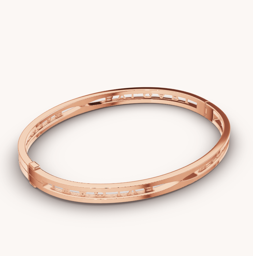 [Polaidi Jewelry]ZERO 1 SPIRAL LOGO PINK GOLD BRACELET