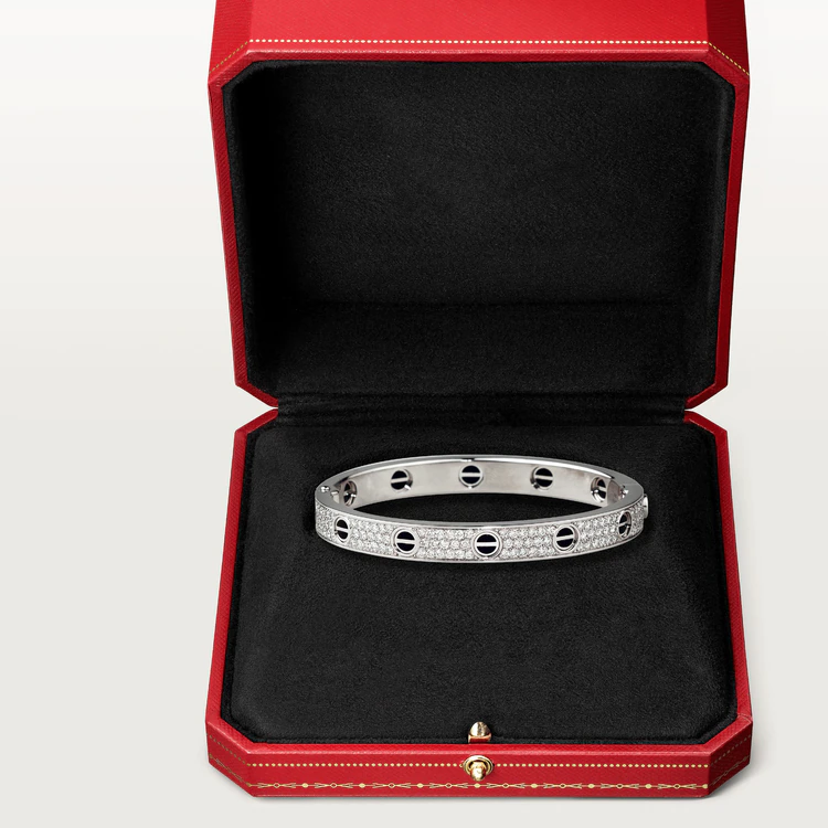 [：Polaidi Jewelry]LOVEブレスレット 6.1MM ダイヤモンドパヴェ セラミック