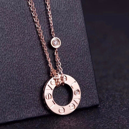 [Polaidi Jewelry]LOVE NECKLACE 16MM 2 DIAMONDS