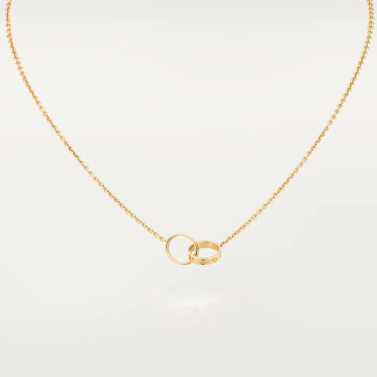[：Polaidi Jewelry]LOVE NECKLACE DOUBLE RING GOLD