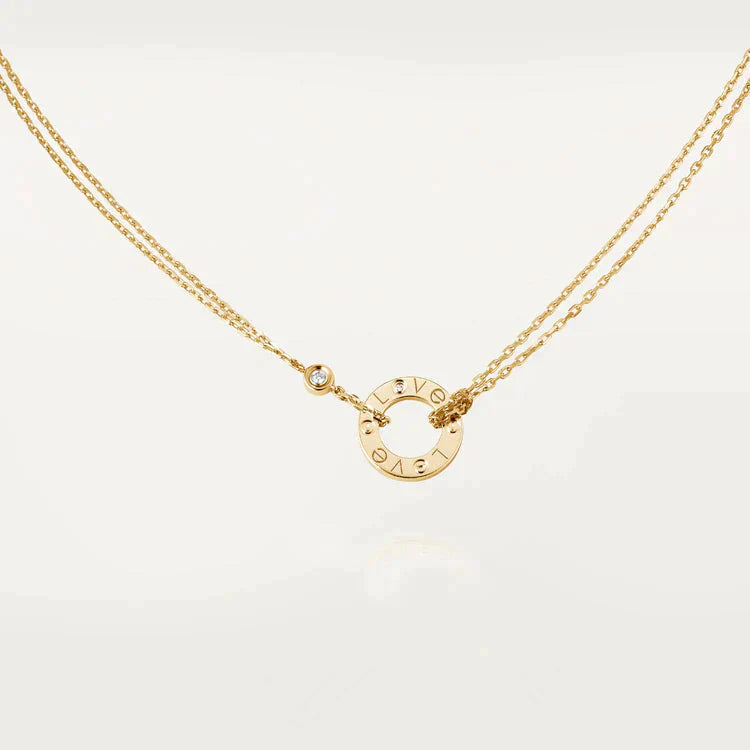 [：Polaidi Jewelry]LOVE NECKLACE 16MM 2 DIAMONDS