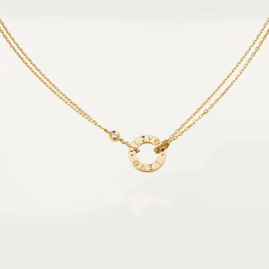 [：Polaidi Jewelry]LOVE NECKLACE 16MM 2 DIAMONDS