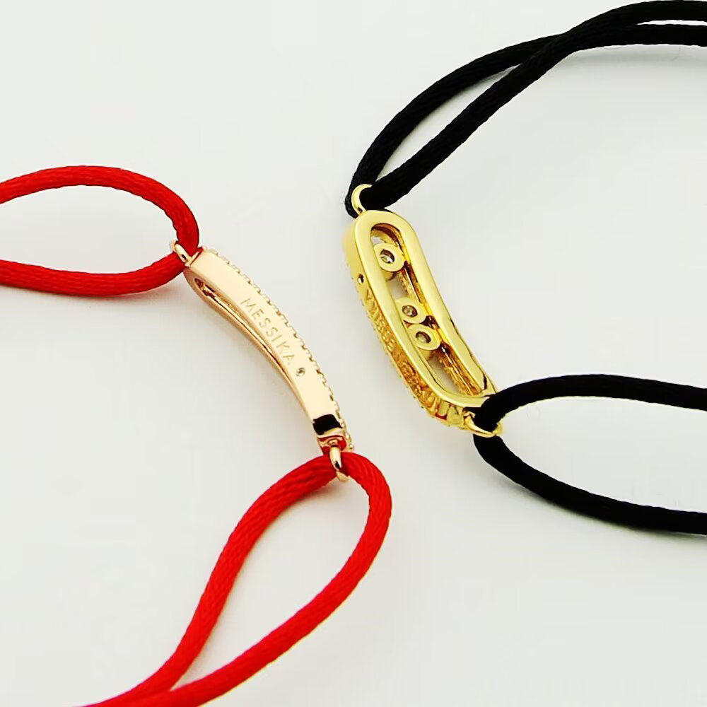 [Polaidi Jewelry]Messika Care(s) pink cord pav¨¦ bracelet