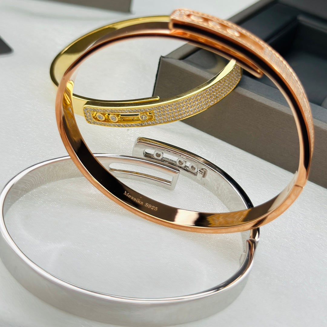 [Polaidi Jewelry]Move Noa Rose Gold Pavé Diamond Bangle Bracelet